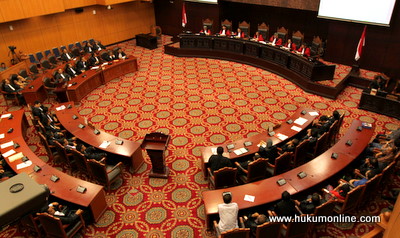 Majelis hakim MK gelar sidang pengujian UU pengesahan Piagam<br> ASEAN. Foto: ilustrasi (SGP)