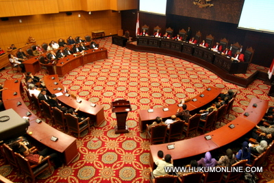 Sidang Majelis Hakim Mahkamah Konstitusi (MK). Foto: SGP 