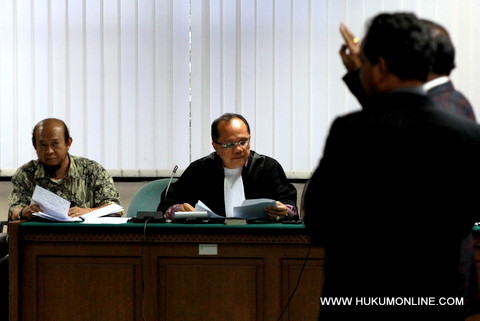 Sidang perkara korupsi terdakwa Syarifuddin di Pengadilan Tipikor Jakarta. Foto: SGP