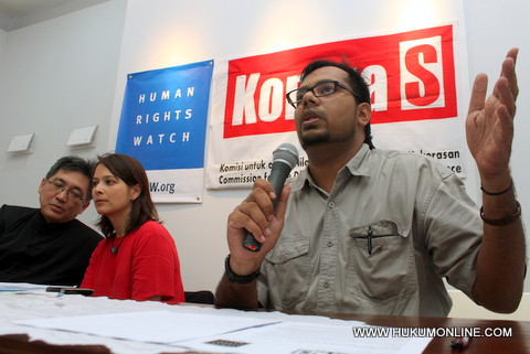 KontraS dan Human Rights Watch gelar jumpa pers mengenai masalah HAM di Indonesia. Foto: Sgp