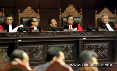 Suasana sidang pengujian UU Pengadaan Tanah di Gedung MK Jakarta. Foto: ilustrasi (Sgp)