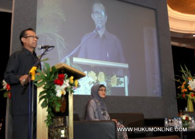 Direktur Jenderal Badan Peradilan Agama Wahyu Widiana pada peringatan Justice Day. Foto: Sgp