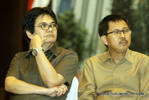 Ahmad Ramli (kiri) Dirjen HKI berharap konsultan HKI diminta probono. Foto: Sgp