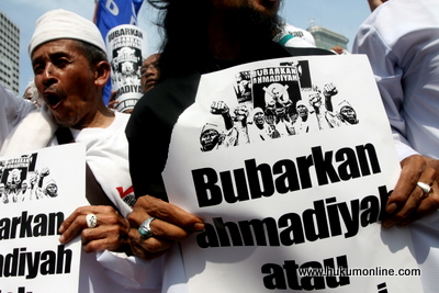 Demo FPI menuntut pembubaran Ahmadiyah beberapa waktu lalu. Foto: ilustrasi (Sgp)