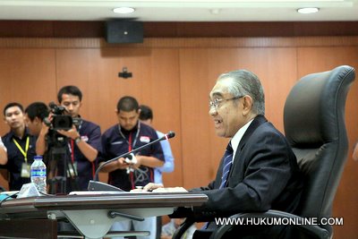 Achmad Yamanie saat sidang Majelis Kehormatan Hakim di gedung MA. Foto: Sgp