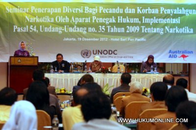 Seminar UNODC-Kejaksaan Agung mengenai penerapan diversi Pasal 54 UU Narkotika. Foto: Sgp