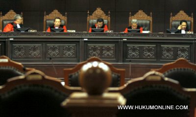 Majelis MK menolak permohonan hakim Ad Hoc PHI. Foto: Sgp