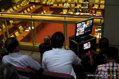 Komisi Hukum DPR gelar uji kelayakan dan kepatutan terbuka terhadap 12 CHA gelombang kedua. Foto: Sgp