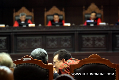 Ketua DPD Irman Gusman di sidang putusan pengujian UU MD3 dan UU PPP di Mahkamah Konstitusi. Foto: SGP 