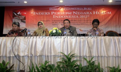 Acara peluncuran Indeks Persepsi Negara Hukum Indonesia 2012 di Jakarta, Jum'at 31 Mei 2013 (Foto; SGP)