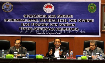 Acara diskusi Kamar Pidana MA tentang dekriminalisasi pecandu narkotika. Foto: SGP