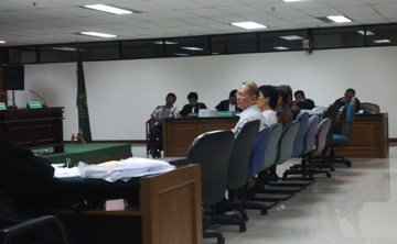 Laurentinus saat bersaksi di Pengadilan Tipikor Jakarta. Foto: NOV