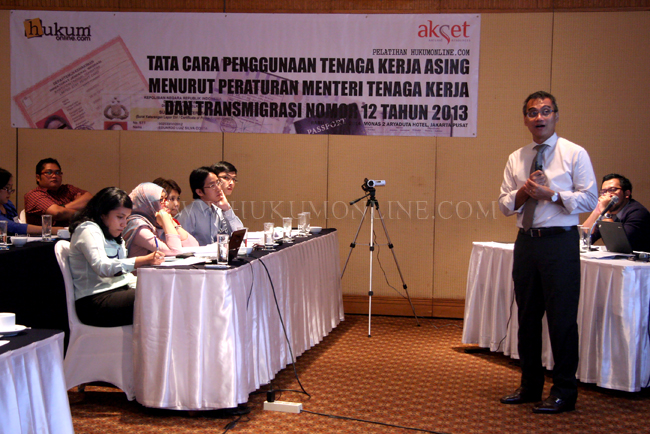 Suasana pelatihan penggunaan Tenaga Kerja Asing di Jakarta, 16 April 2014. Foto: RES