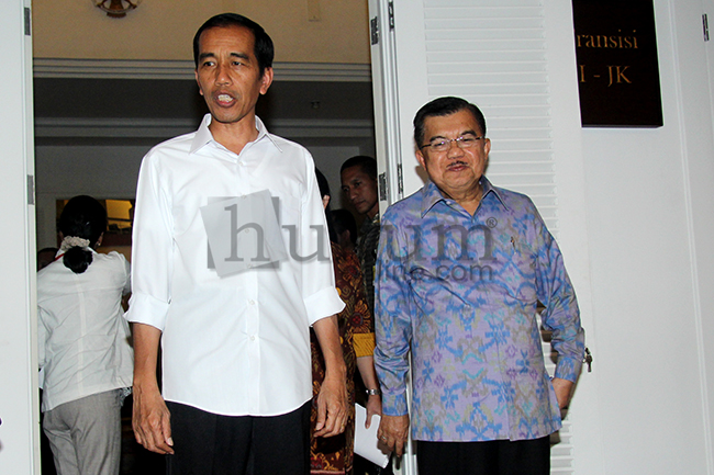 Joko Widodo dan Jusuf Kalla di Rumah Transisi. Foto: RES