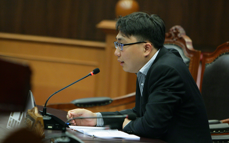Damian Agata Yuvens, pemohon pengujian UU Perkawinan terkait pernikahan beda agama. Foto: Humas MK