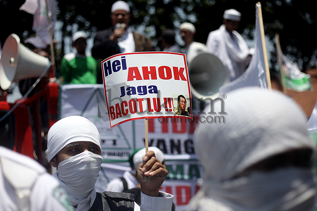 Aksi Demonstrasi FPI menolak Ahok. Foto: RES