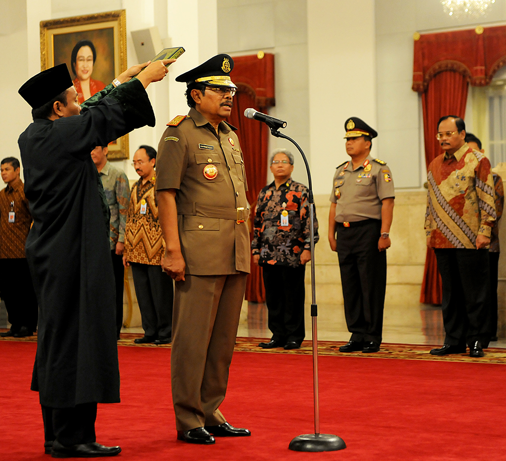 HM Prasetyo saat diambil sumpah di Istana Negara, Kamis (20/11). Foto: Setkab RI