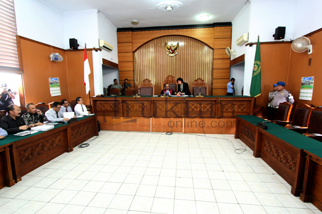 Sidang perdana praperadilan penetapan tersangka Komjen Pol Budi Gunawan di PN Jaksel, Senin (2/2). Foto: RES