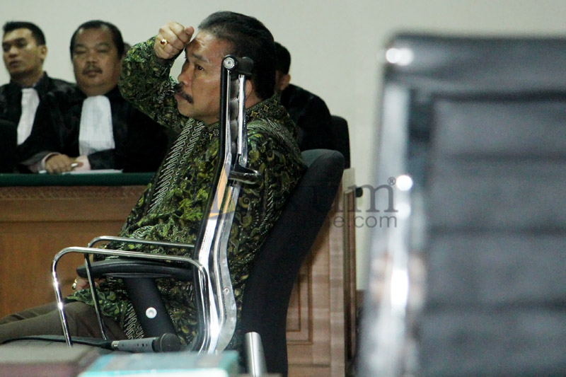 Bonaran Situmeang saat menjalani sidang perdana di Pengadilan Tipikor Jakarta, Senin (23/2). Foto: RES