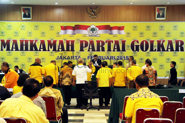 Suasana sidang Mahkamah Partai Golkar di Kantor DPP Golkar, Slipi, Jakarta. Foto: RES