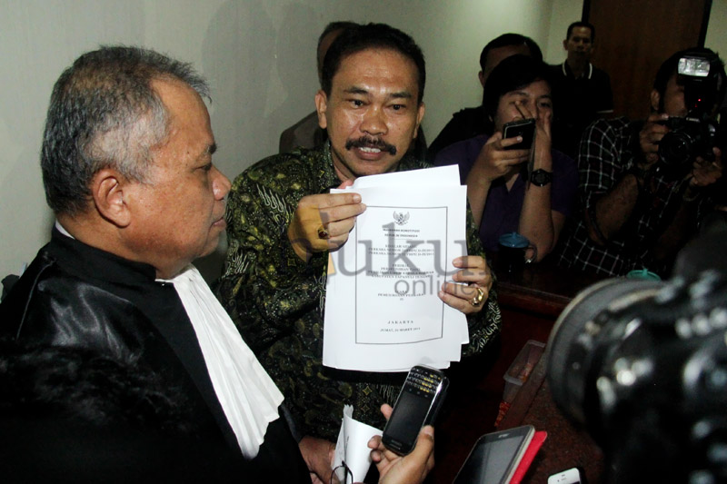 Bupati Tapanuli Tengah nonaktif Raja Bonaran Situmeang di Pengadilan Tipikor Jakarta. Foto: RES
