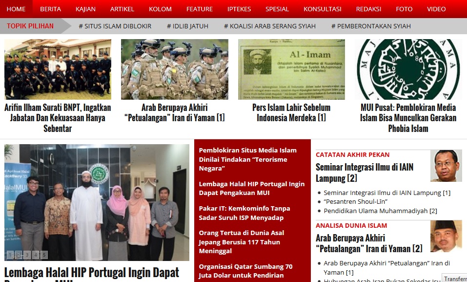 www.hidayatullah.com, salah satu situs Islam yang sempat diblokir. Foto: Screenshot