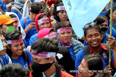 Demo buruh. Foto: SGP