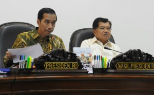 Presiden Jokowi dan Wapres Jusuf Kalla di Kantor Presiden di Jakarta