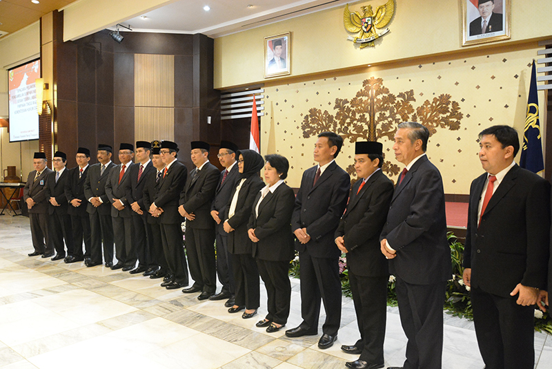 Menkumham Yasonna H Laoly Melantik 10 Pejabat Tinggi Pimpinan Madya. Foto: Humas Ditjen KI