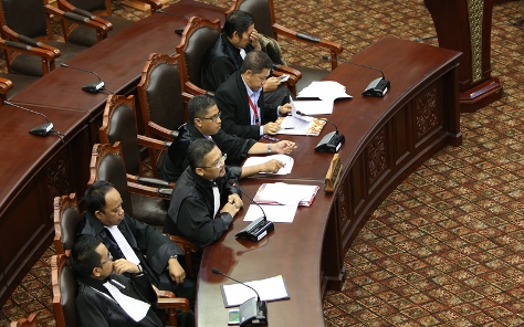 Pemohon pengujian UU Pilkada dalam sidang perdana, Rabu (19/8). Foto: Humas MK