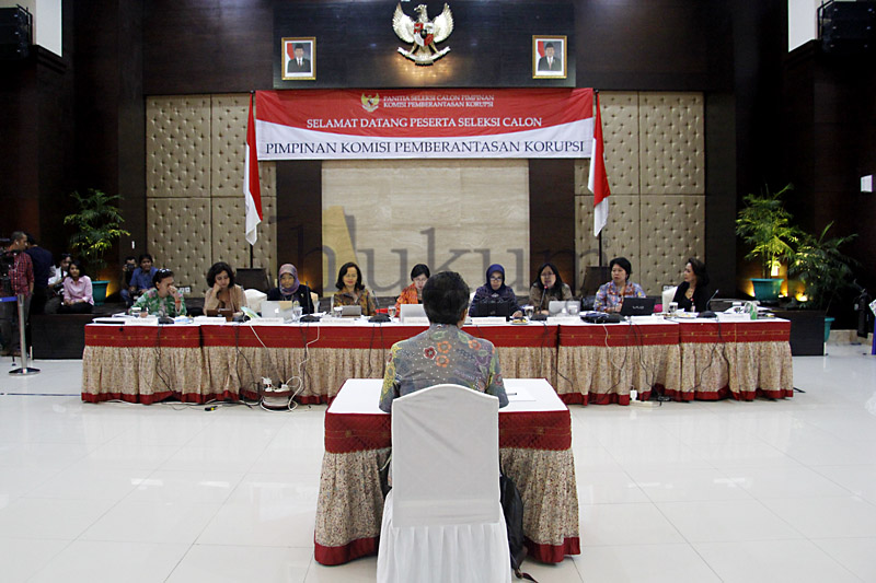 Suasana tes wawancara yang digelar Pansel Capim KPK. Foto: RES