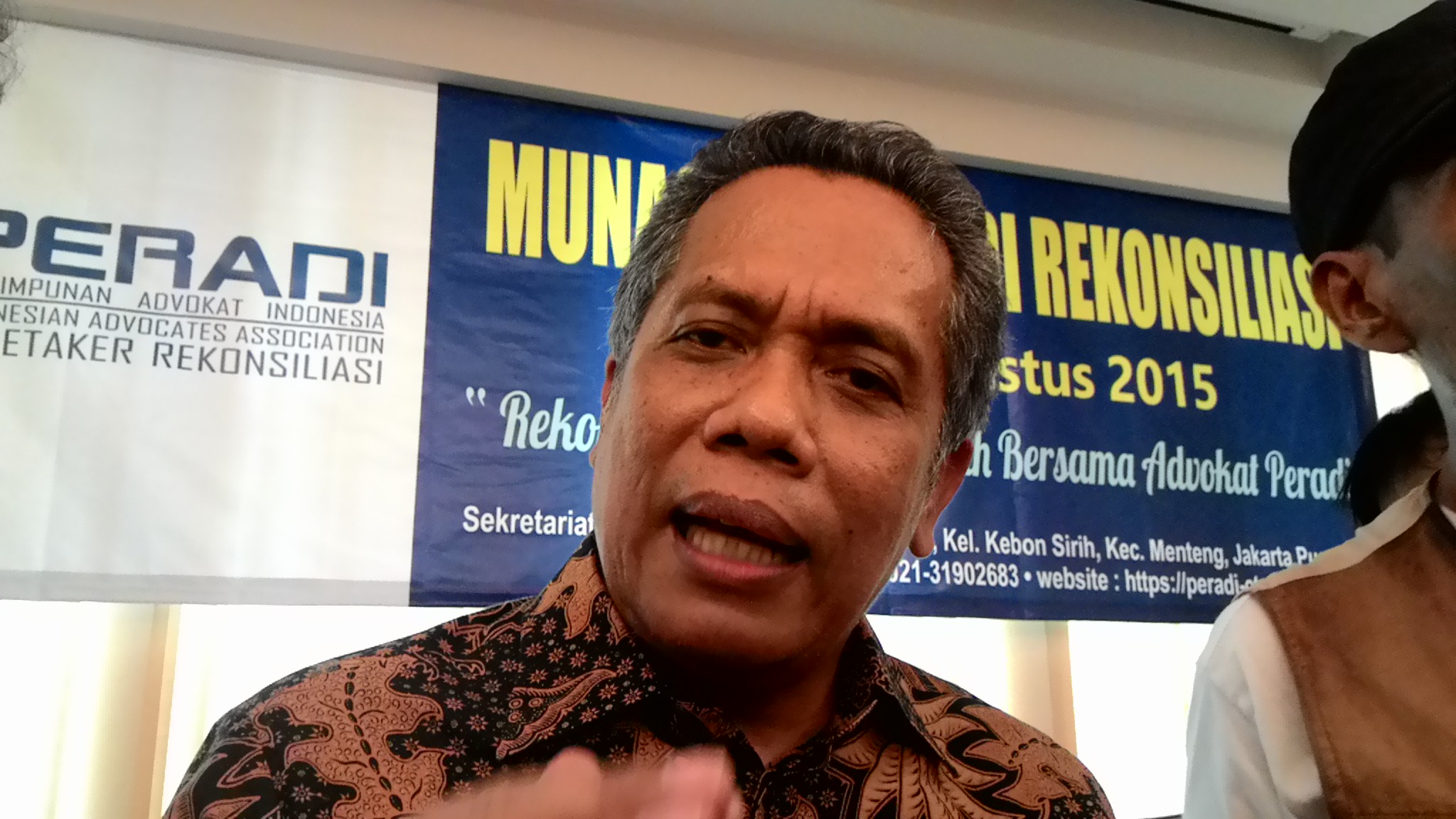Ketua Umum PERADI Hasil Munaslub Caretaker Rekonsiliasi, Luhut MP Pangaribuan. Foto: CR19