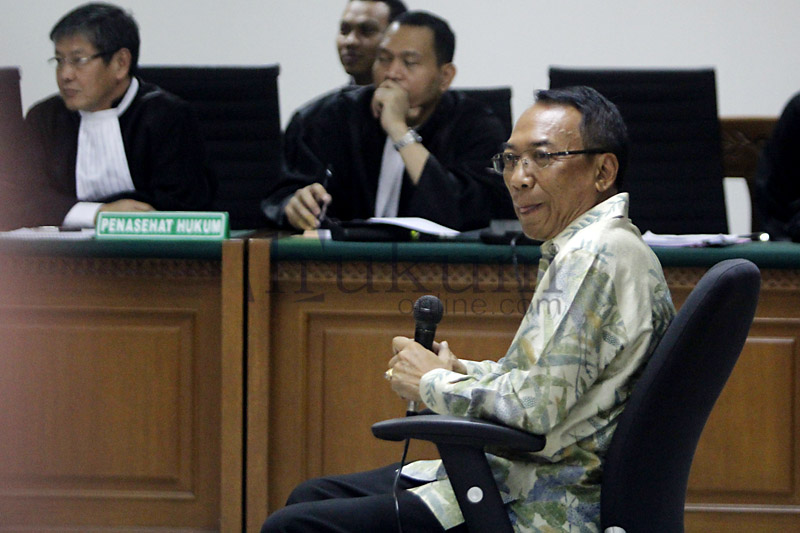 Jero Wacik saat menjalani sidang di Pengadilan Tipikor Jakarta. Foto: RES