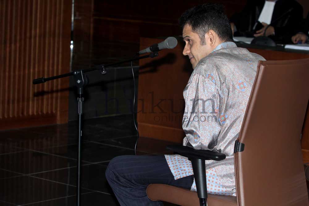 M Nazaruddin di Pengadilan Tipikor Jakarta, Kamis (10/12). Foto: RES