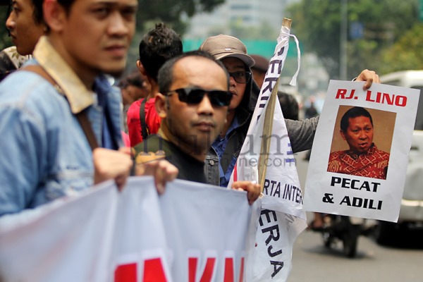 Aksi unjuk rasa terkait RJ Lino. Foto: RES