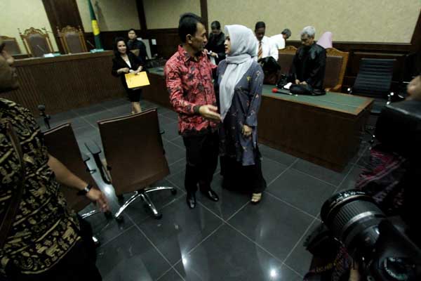 Gatot dan Evy di Pengadilan Tipikor Jakarta. Foto: RES