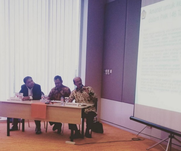 Acara workshop hukumonline mengenai aspek hukum dan pembiayaan pembangunan kilang minyak di Indonesia di Jakarta, Selasa (22/3). Foto: Project