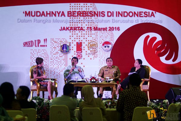 Salah satu diskusi yang digelar untuk membahas kemudahan berusaha di Indonesia. Foto: RES