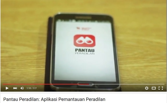 Aplikasi PANTAU PERADILAN. Foto: Youtube (Screenshot)