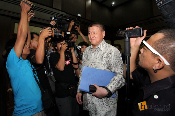 Chairman Agung Sedayu Group, Sugianto Kusuma alias Aguan, hadir sebagai saksi dalam sidang lanjutan suap pembahasan Raperda tentang Reklamasi Pantai Utara Jakarta di Pengadilan Tipikor, Jakarta, Rabu (27/7).