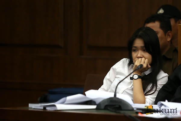 Jessica dalam sidang perkara pembunuhan berencana Wayan Mirna Salihin. Foto: RES