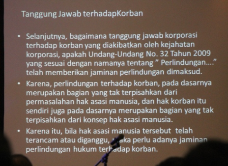 Ilustrasi hak-hak korban dalam presentasi seorang Guru Besar Pidana di acara Mahupiki di Banjarmasin. Foto: MYS