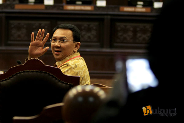 Gubernur DKI Jakarta Basuki Tjahaja Purnama yang akrab disapa Ahok di sidang MK. Foto: RES