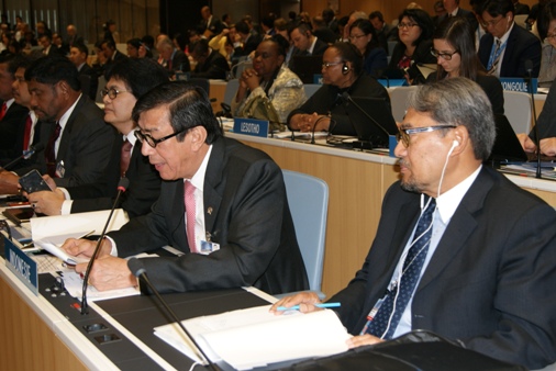 Menteri Hukum dan HAM, Yasonna H. Laoly, memimpin delegasi Indonesia ke Sidang Majelis Umum WIPO di Jenewa, 3-11 Oktober 2016. Foto: Ist/Ditjen KI