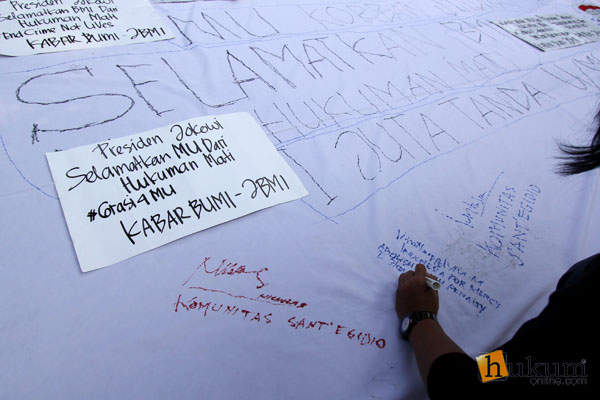 Aksi penolakan hukuman mati di Jakarta. Foto: RES