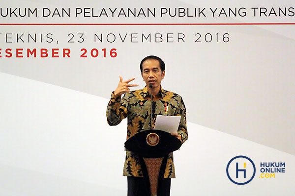 Presiden Jokowi saat membuka Konferensi Nasional Pemberantasan Korupsi 2016. Foto: RES