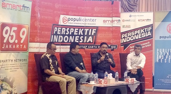 Suasana diskusi yang memperbincangkan privatisasi BUMN di Jakarta, Sabtu (14/1). Foto: EDWIN