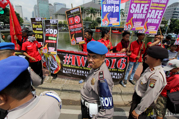 Permohonan HUM buruh terhadap PP Pengupahan. Foto: RES