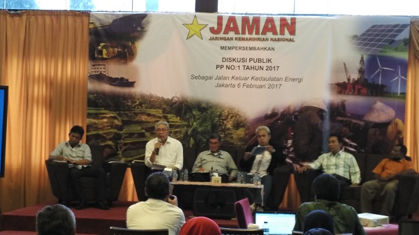 Direktur Jenderal Mineral dan Batubara Kementerian ESDM, Bambang Gatot Ariyono, dalam diskusi publik â€œPP No. 1 Tahun 2017 Sebagai Jalan Keluar Kedaulatan Energiâ€, Senin (6/2), di Jakarta.