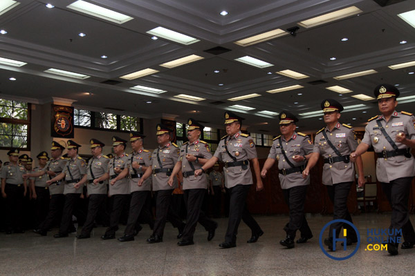 Suasana pelantikan sejumlah perwira tinggi kepolisian di Mabes Polri, Jakarta. Foto: RES